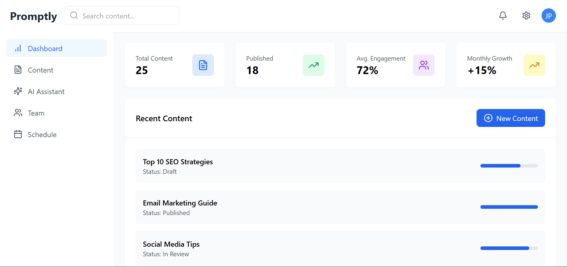 product dashboard image